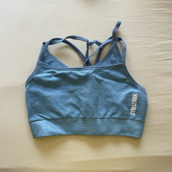 Light blue multi strap sports bra - Picture 1 of 4